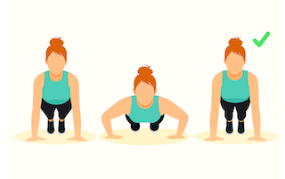 Pushup sequence showing rep tracking